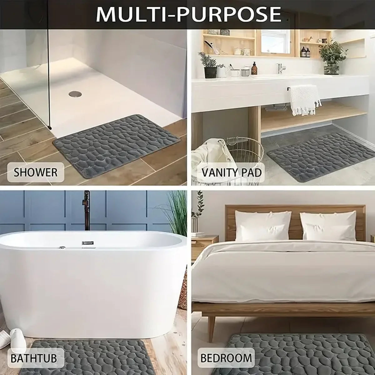Alfombrilla de Baño Antideslizante 3D Absorbente